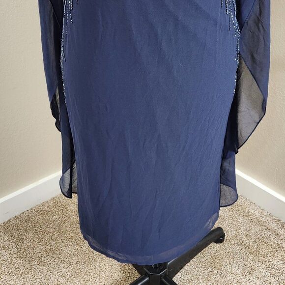 Adrianna Papell - AP1E205401 Beaded Bateau Neck Illusion Chiffon Dress Size 8 - Picture 3 of 16